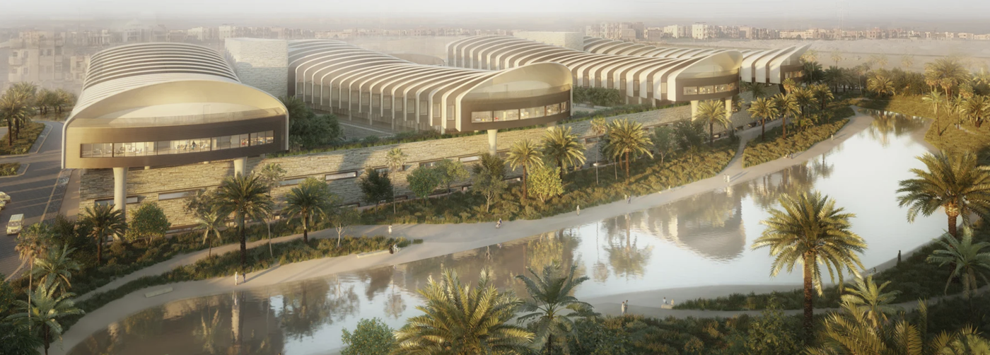 The Foster + Partners' designed Magdi Yacoub Global Heart Centre in Cairo (image from Designboom).