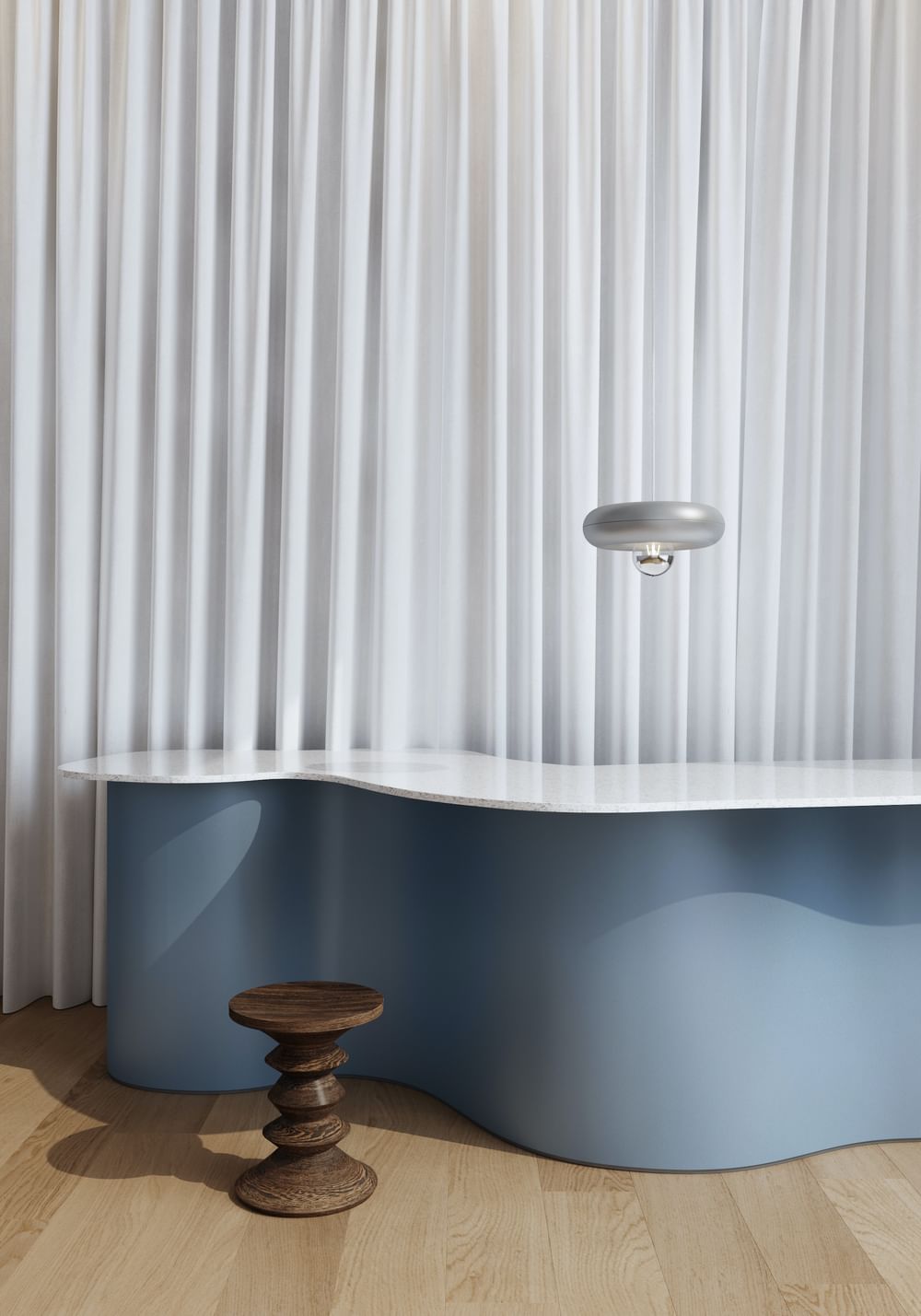Haha studio spin lamp insitu silver haute living