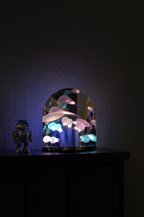 Moooi space table lamp dark insitu lit haute living