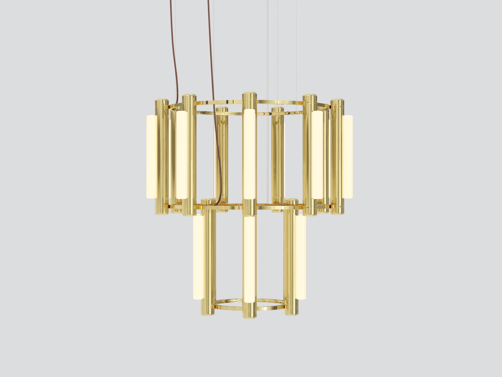 Andlight pipeline chandelier 7 brass haute living